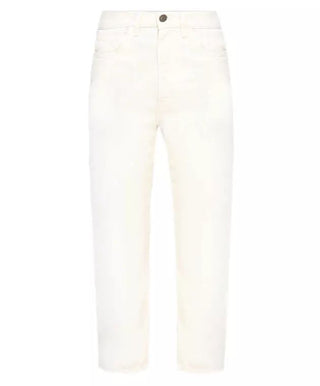 Chic White Cotton Regular Fit Jeans