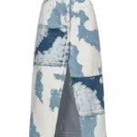 Elegant Denim Skirt With Sequin Details