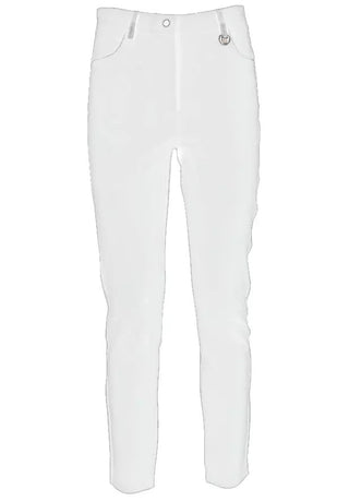 Chic White Slim-fit Milano Stitch Trousers