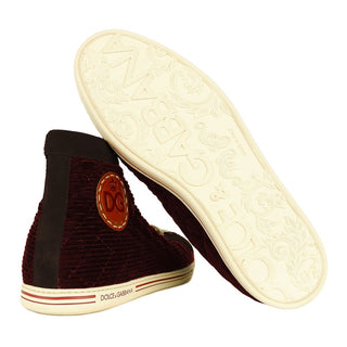 Elevated Velvet Red High Sneakers for Men