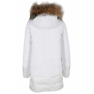 Chic Quilted Nylon Down Jacket With Fur Hood