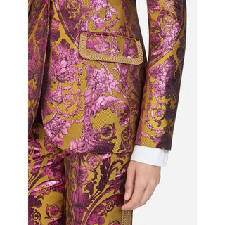 Floral Jacquard Blazer with Metal Fibre Detail