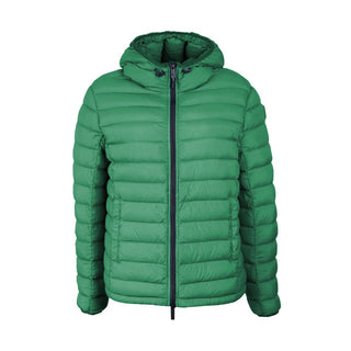 Chic Hooded Down Nylon Jacket In Lush Green