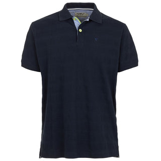 Chic Blue Cotton Polo Shirt With Green Accents