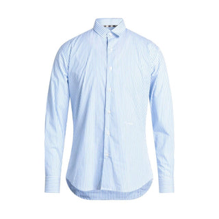 Classic Striped Cotton Shirt In Light Blue