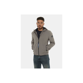 Sleek Gray Nylon Windbreaker