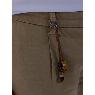 Chic Cotton Chinos With Decorative Cord