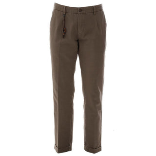 Chic Cotton Chinos With Decorative Cord