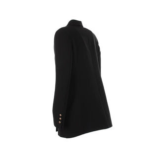 Elegant Black Crepe Double-breasted Jacket