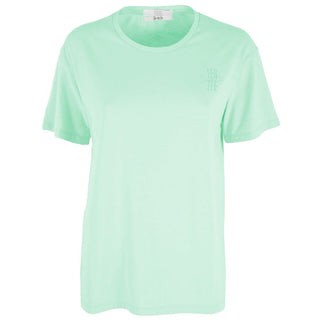 Chic Green Crew-neck Cotton Tee With Chest Logo