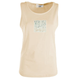 Chic Beige Crew-Neck Cotton Tee