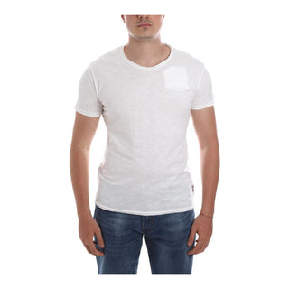 Crisp White V-neck Tee With Pocket Detail