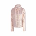 Pearlescent Pink Nylon Jacket with Triple Zip