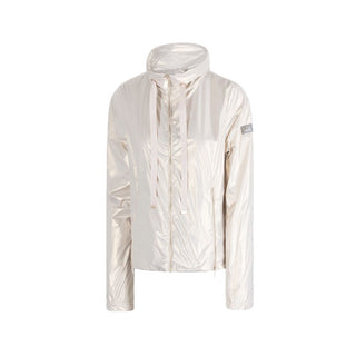 Pearlescent Chic Nylon Jacket for Elegant Evenings