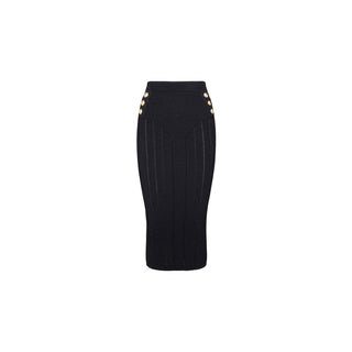 Sophisticated Pencil Skirt With Decorative Buttons