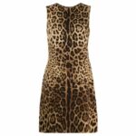 Elegant Leopard Print Stretch Dress