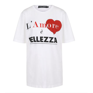 Elegant White Cotton Tee With Brand Print