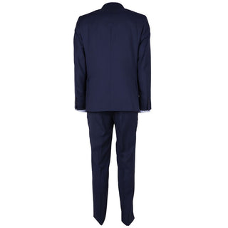 Elegant Men's Wool Suit In Classic Blue