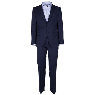 Elegant Men's Wool Suit In Classic Blue