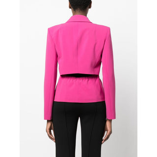 Fuchsia One-button Stretchy Chic Blazer