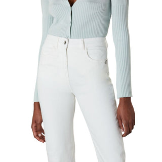 Chic White Flared Trousers For Elegant Ensembles