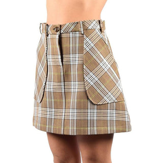 Chic Tartan Cotton Blend Mini Skirt