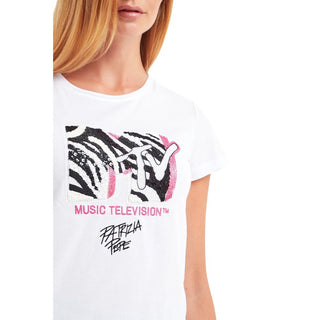 Sequin-embellished Mtv Logo Cotton Tee