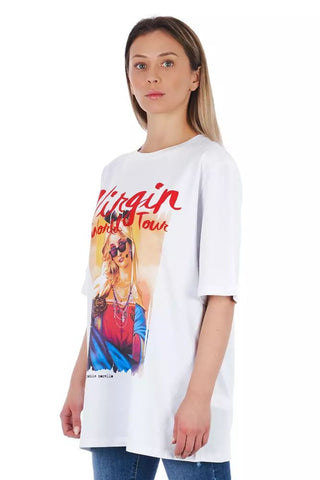 White Cotton Women T-shirt