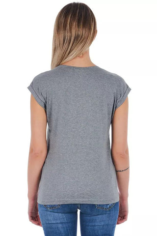 Gray Cotton Women T-shirt