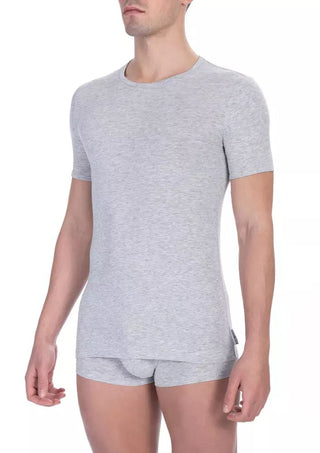 Gray Cotton Men T-shirt