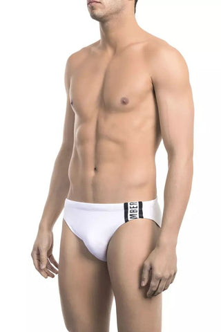 Chic White Speedo With Side Print Detail