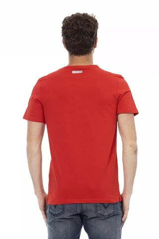 Vibrant Red Front Print Tee