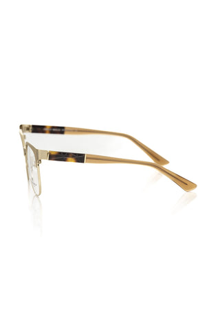 Geometric Gold-tone Clubmaster Eyeglasses