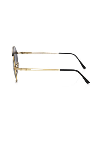 Sleek Metallic Shield Sunglasses With Smoke Gray Lens