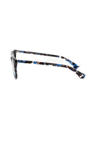 Geometric Blue Havana Wayfarer Eyeglasses