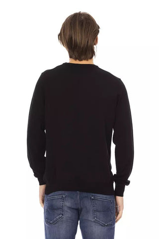 Black Fabric Men Sweater