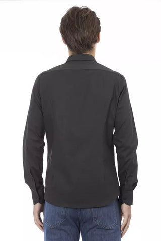 Elite Gray Slim Fit Italian Collar Shirt