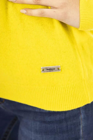 Chic Wool-cashmere Crewneck Sweater In Yellow