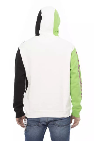 Sleek White Hooded Cotton Sweatshirt