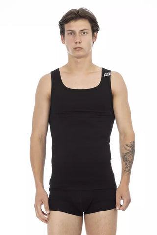 Black Cotton Men's Tank Top