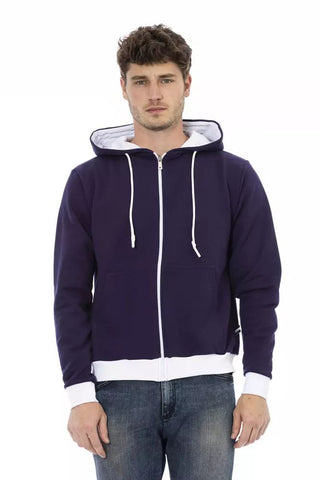 Elegant Purple Wool Hoodie With Rear Logo