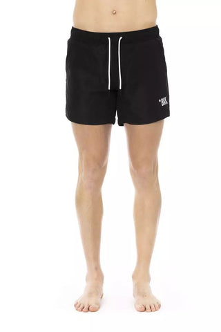 Chic Black Swim Shorts With Signature Band