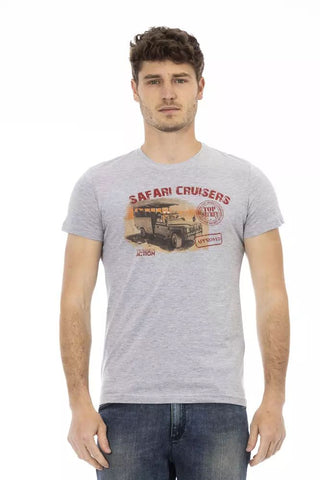 Gray Cotton Men T-shirt