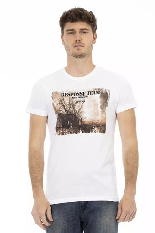 White Cotton Men T-shirt