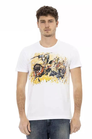 White Cotton Men Tshirt