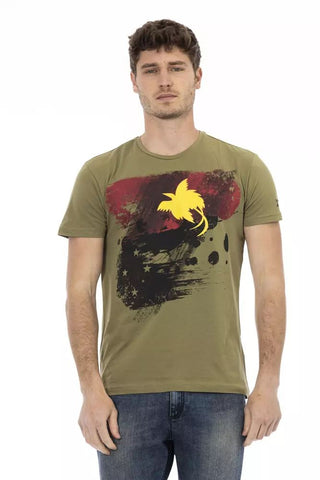 Green Cotton Men T-shirt