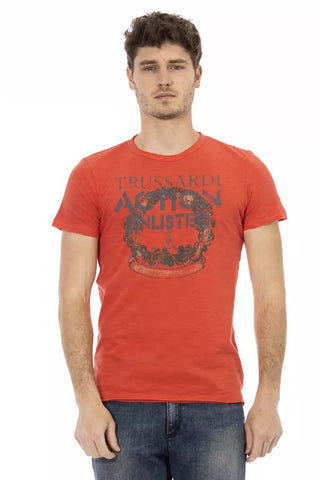 Red Cotton Men Tshirt