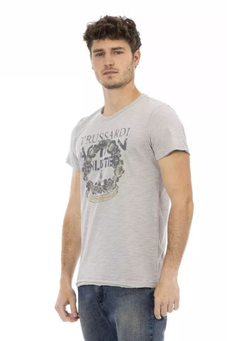 Gray Cotton Men T-shirt