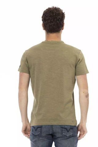 Green Cotton Men T-shirt