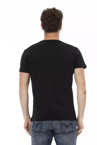 Black Cotton Men T-shirt